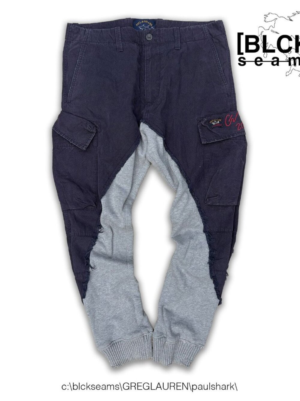 Greg Lauren x Paul & Shark SS20 Deconstructed Cargo Sweatpant Hybrid